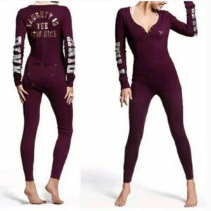 PiNK by Victoria's Secret Naughty Is The New Nice Bling one Piece Pajama Size L